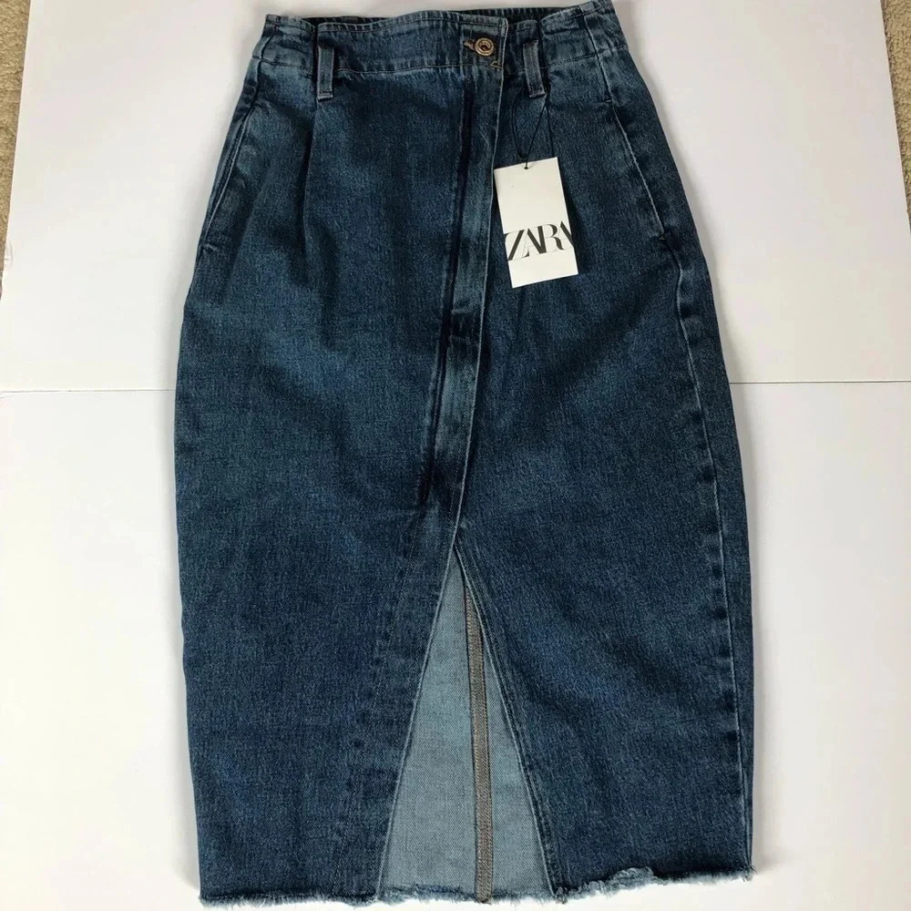 ZARA Asymmetrical Denim Skirt - Picture 2 of 11